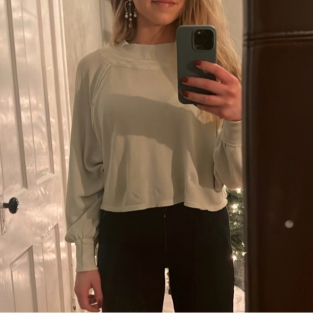 Free People We The Free Fun Times Waffle Knit Mock neck Longsleeve